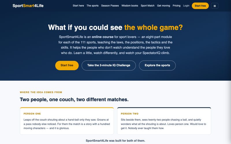 The SportSmart4Life website